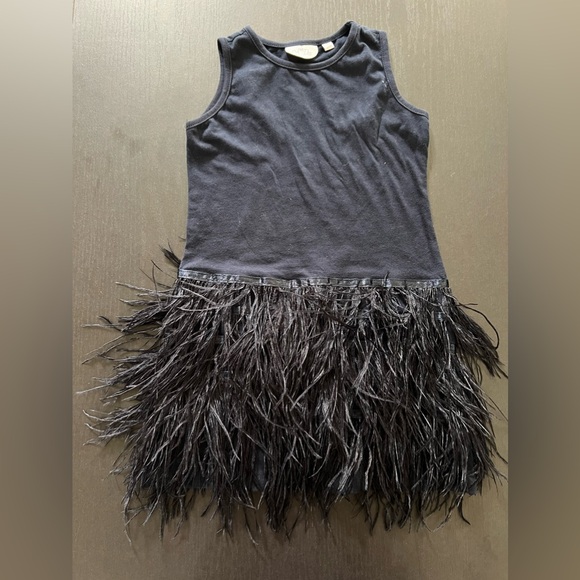 A Dee 2 piece dress set, crystal embellished top, feather skirt. Size 4 - Picture 5 of 6